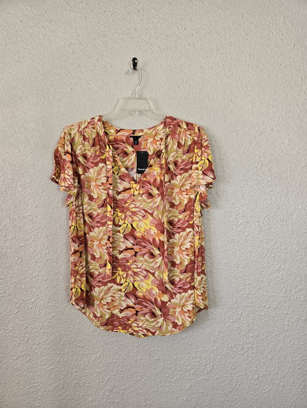 Torrid Floral Peasant Blouse Plus Size 00 New With Tags #2C8370